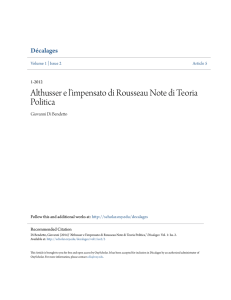 Althusser e lâ•Žimpensato di Rousseau Note di Teoria