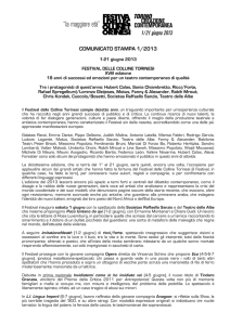 comunicato stampa 1/2013 - Festival delle Colline Torinesi