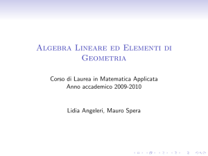 Algebra Lineare ed Elementi di Geometria
