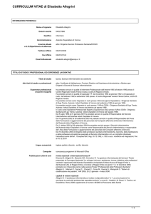 CURRICULUM VITAE di Elisabetta Allegrini