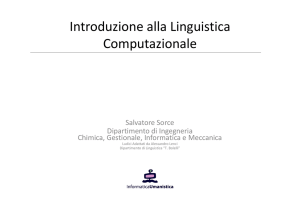 Introduzione alla Linguistica Computazionale