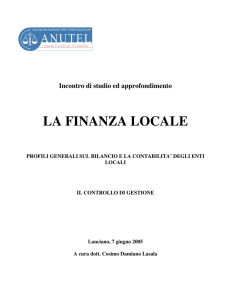 la finanza locale - Portale Sangro Aventino