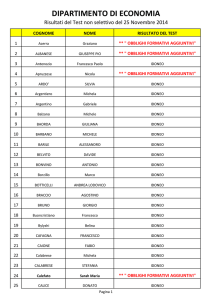 Risultati test del 25 novembre 2014