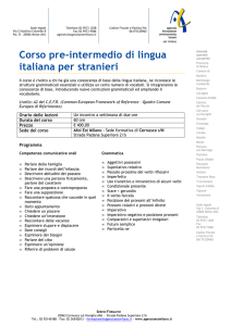 Programma corso pre-intermedio italiano