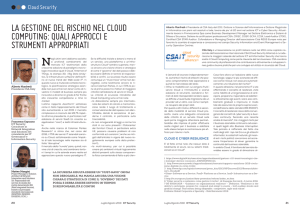 la gestione del rischio nel cloud computing: quali approcci e