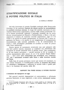 stratificazione sociale e potere politico in italia