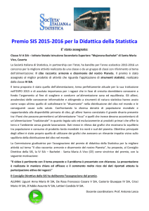 Premio SIS 2015-2016 per la Didattica della Statistica