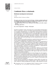 L`ambiente fisico e relazionale - Societá Italiana di Gerontologia e