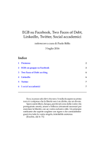 EGB su Facebook, Two Faces of Debt, LinkedIn, Twitter, Social