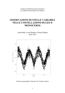 osservazioni di stelle variabili nelle costellazioni di leo e monoceros