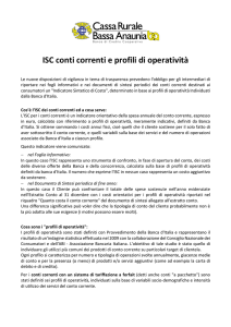 ISC conti correnti e profili di operatività