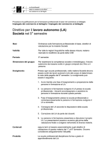Direttive per il lavoro autonomo (LA) Società nel 5o semestre