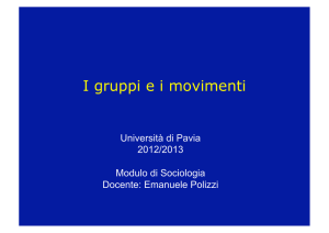 I gruppi ei movimenti - Università degli studi di Pavia