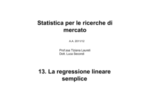 13. La regressione lineare semplice Statistica per le ricerche di