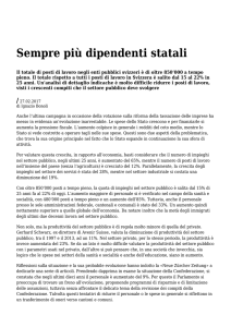 Azione - Settimanale di Migros Ticino Sempre più dipendenti statali