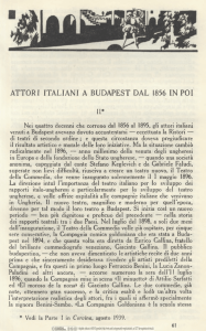 Attori italiani a Budapest dal 1856 in poi (fine)