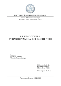 le leggi della termodinamica dei buchi neri