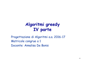Algoritmi greedy IV parte