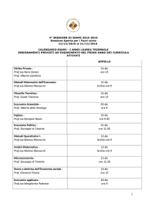 Sessione invernale dicembre 2016 solo per i fuori corso