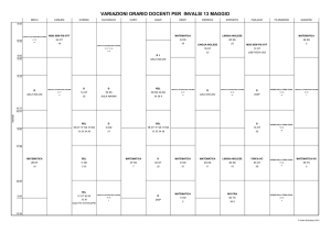 VARIAZIONI ORARIO DOCENTI PER INVALSI 13 MAGGIO