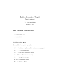 Politica Economica (Clemif) Esercitazione 1