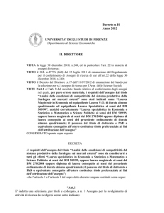 Decreto n…… - Università degli Studi di Firenze