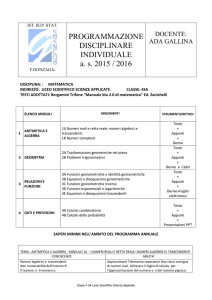 PROGRAMMAZIONE DISCIPLINARE INDIVIDUALE a. s. 2015 / 2016