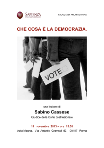 CHE COSA È LA DEMOCRAZIA. Sabino Cassese