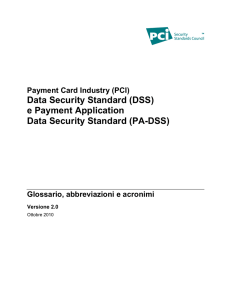 Glossario PCI - PCI Security Standards