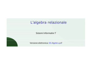 L`algebra relazionale