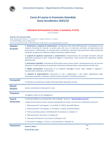 Corso di Laurea in Economia Aziendale Anno Accademico 2015/16