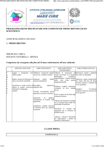 programmazione disciplinare per competenze primo