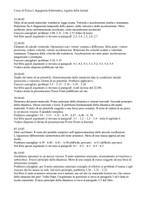 Corso di Fisica I, Ingegneria Informatica, registro delle lezioni 21.09