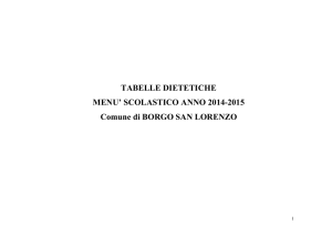 Tabelle dietetiche mensa - Comune di Borgo San Lorenzo