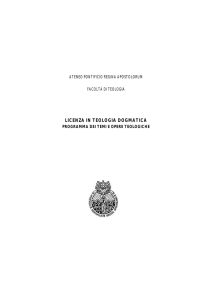 licenza in teologia dogmatica - Ateneo Pontificio Regina Apostolorum