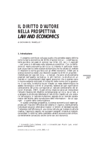 il diritto d`autore nella prospettiva law and economics