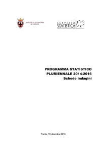 Elenco e schede delle indagini - Servizio Statistica