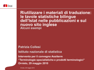 le tavole statistiche bilingue dell`Istat nelle pubblicazioni