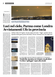 Luci nel cielo, Parma come Londra Avvistamenti Ufo in provincia