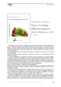 S. Colazzo-S. Patera, Verso un`ecologia della partecipazione