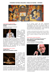 SCHEDE STAGIONE TEATRALE POTENZA