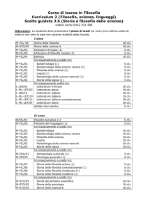 Storia e filosofia delle scienze - Scuola di Lettere e Beni Culturali