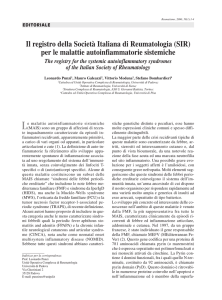 Il registro della Società Italiana di Reumatologia (SIR