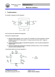 Elettrotecnica II 1 Materiale didattico 1 Trasformatore