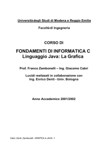 FONDAMENTI DI INFORMATICA C Linguaggio Java: La Grafica