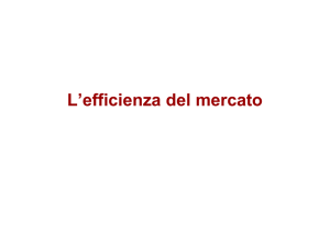 L`efficienza del mercato