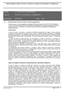 FACOLTA` DI ECONOMIA E3301M - ECONOMIA E