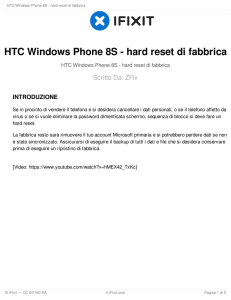 HTC Windows Phone 8S - hard reset di fabbrica