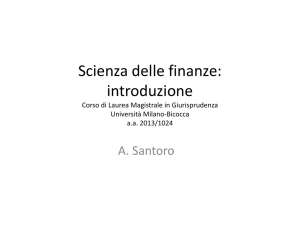 Scienza delle finanze: introduzione Corso di Laurea Magistrale in