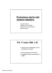 Evoluzione storica del sistema tabellare.